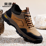 奧康（Aokang）奧康男鞋工裝鞋復古戶(hù)外休閑鞋運動(dòng)鞋登山鞋子男 黃色41 