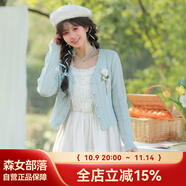 森女部落原創(chuàng)圓領(lǐng)立體麻花疊穿甜美風(fēng)開衫毛衣2025年新款早春上衣 開衫（單件） L