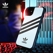 漂傲 adidas阿迪達(dá)斯iPhone11ProMax手機(jī)殼時(shí)尚潮流蘋果XR防摔三 6.5英寸蘋果11ProMax三杠白黑