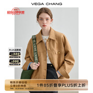 VEGA CHANG短外套女2025秋季新款復(fù)古麂皮絨夾克雅丹風(fēng)寬松上衣 核桃棕 M