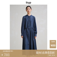 旅途原品ltyp 明星同款「自然風(fēng)」真絲牛仔連衣裙 簡(jiǎn)約顯瘦氣質(zhì)新款秋季 丹寧藍(lán)-長(zhǎng)袖版 M