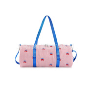 美國刺繡過夜斜跨包周末條紋可折疊旅行包沙灘包周末出游 Lx-039