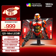 AOC 27英寸2K180Hz 1152區QD-MiniLED HDR1000 HVA Black 色準特調游戲電競顯示器 逐光二代Q27G41XMN