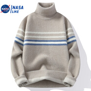 NASALIKE高領(lǐng)毛衣的男孩和青少年貂皮仿水貂絨加厚毛衣冬季新溫暖高中學(xué)生 卡其色9319 XL 115至130斤