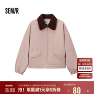 森馬（Semir）外套女oversize插肩袖仿羊羔毛毛領(lǐng)冬季2024夾棉夾克109724108016
