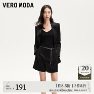 VEROMODA短褲2025秋冬新款光澤感面料帶腰鏈短褲通勤325115003 黑色 170/72A/L