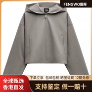 ZARATrf純色連帽長(cháng)袖短款夾克外套女款棕色 棕色 L (175/96A)