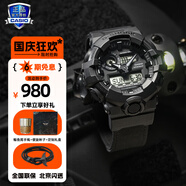 卡西歐（CASIO）手表男學(xué)生手表禮物黑金g-shock系列防水運動(dòng)日韓石英表 GA-700BCE-1A尼龍表帶款
