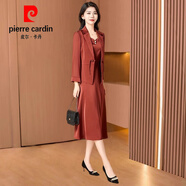 皮爾卡丹小香風(fēng)兩件套裝連衣裙女2025春秋喜婆婆婚宴裝結婚禮服喜媽媽針織 紅色4（兩件套）【氣質(zhì)名媛漂亮時(shí)尚潮流洋氣干練氣質(zhì) L (適合106-115斤)