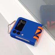 三星（SAMSUNG）【原裝品質(zhì)】簡約適用于三星zflip3手機殼腕帶防摔f7110時尚韓國i 藍色 三星Galaxy_Z_Flip3_S