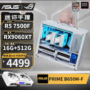 華碩（ASUS） R5 9600X/RTX5060/RX9060XT/7500F/RX7650GRE高端迷你ITX臺(tái)式組裝電腦主機(jī)電競(jìng)游戲直播DIY整機(jī) 配置七丨7500F丨RX9060XT