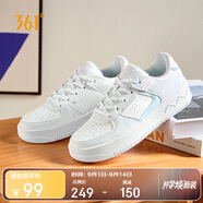 361°運(yùn)動(dòng)女鞋秋季開學(xué)復(fù)古厚底增高小白休閑板鞋子女682116601F-8