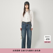 DZZIT【爆款補(bǔ)單】地素泡泡袖襯衫春秋季新款法式復(fù)古白色長(zhǎng)袖上衣女 白色 S