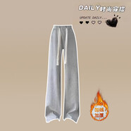 XIPR初中女生秋季套裝學(xué)院風(fēng)娃娃領(lǐng)毛衣兩件套中學(xué)生日系少女秋裝新款 灰色加絨褲(單件) L (建議105-120斤)