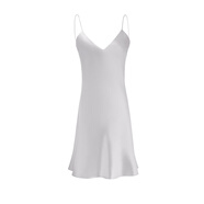 MANITO/曼尼陀 Basal桑蠶絲吊帶睡裙 桑蠶絲純色V領(lǐng)家居服 錫銀灰 M