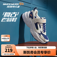Skechers斯凱奇兒童鞋復(fù)古運(yùn)動(dòng)鞋秋冬女童鞋新緩震跑步鞋303967L/405304L 男童/白色/海軍藍(lán)色/WNV 33