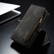 CaseMe適用12擋摔手機殼新款iPhone13錢(qián)包手機皮套Xr商務(wù)保護套 黑色 iPhone7Plus/8Plus