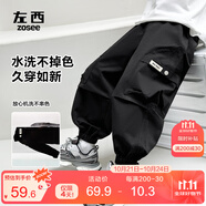 左西男童工裝褲兒童褲子2025春秋款純棉戶外休閑褲寬松長(zhǎng)褲 卡其色130