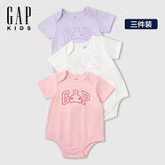 蓋璞【三件裝】嬰童2026夏季經(jīng)典款棉質(zhì)小熊短袖連體衣爬服687137