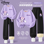 迪士尼（Disney）童裝卡通可愛(ài)女童套裝2025冬季新款加厚加絨兒童冬裝女孩保暖衣服