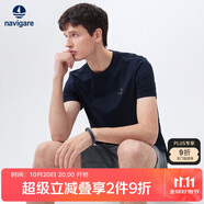 Navigare 意大利小帆船短袖T恤男夏季通勤休閑圓領上衣輕薄透氣1325502021 藏青 XXL/54 