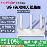 銳捷（Ruijie）千兆WiFi6家用無(wú)線(xiàn)路由雙頻3000M RG-EW3000GX 160M頻寬 雙WAN口 MESH組網(wǎng)