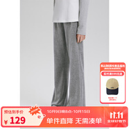ELLE KIDS童裝 戴帽天鵝絨秋季女童休閑套燙鉆開衫外套/長褲可選 灰色-長褲 120 （110/120）