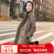 clotho Renniee羊毛呢子大衣女中長(cháng)款2025年秋冬新款氣質(zhì)女裝修身收腰顯瘦外套 黑色版 加厚 S