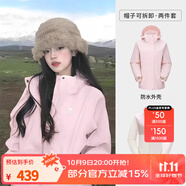 駱駝（CAMEL）三防沖鋒衣戶外登山服防風(fēng)防水防污三合一運(yùn)動(dòng)外套 3513A5，煙花粉，女（直筒偏微寬松） M