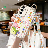 三星（SAMSUNG）【品質(zhì)原裝】適用于三星S24手機(jī)殼新款S23油畫花朵Note20Ultra簡 白色-白底動物家園【腕帶+掛繩】 三星Galaxy_S22