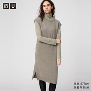 優(yōu)衣庫合作款/女裝柔軟綿羊毛連衣裙/裙子25秋冬新款480119 53 草綠色 S /155/80A