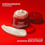 薇姿【京倉直售】薇姿膠原蛋白晚霜修復補充含肽和維生素C面霜50ml 玫瑰鉑金抗皺日霜50ml