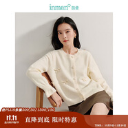 茵曼小香風蝴蝶結(jié)針織開衫秋季女裝百搭氣質(zhì)毛衣外套 杏色 M