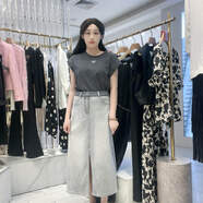 秋水伊人女士簡(jiǎn)約時(shí)尚半身裙14204BF094003 中灰 XXL
