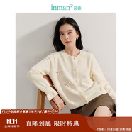 茵曼小香風(fēng)蝴蝶結(jié)針織開衫秋季女裝百搭氣質(zhì)毛衣外套 杏色 S