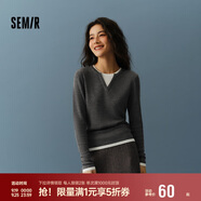 森馬（Semir）森馬毛衣女短款假兩件含羊毛針織衫24冬新款保暖內(nèi)搭109724107015