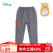 迪士尼寶寶（Disney Baby）迪士尼童裝男童褲子賽車總動員閃電麥昆休閑長褲內(nèi)含加絨 深花灰 24個月/身高90cm