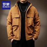羅蒙高端美式戶(hù)外工裝休閑棉服男沖鋒衣外套男士冬季加棉加厚防風(fēng)夾克 橙黃棉衣 3XL 碼
