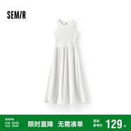 森馬（Semir）連衣裙女高腰拼接背心裙百搭2025夏優(yōu)雅圓領(lǐng)長裙通勤109325114015