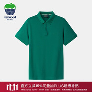 texwood蘋果純棉短袖男商務(wù)休閑襯衫T高爾夫夏裝POLO衫中青年百搭上衣T恤 綠色 輕薄 L 【匹馬棉】175/96A