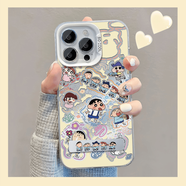 其他家蠟筆小新適用13蘋(píng)果15promax手機殼14iphone16一加1211pura紅米k70小米榮耀2005090保護套40華為80 銀底-小新春日部落合集+金屬支架 OPPO_Reno7