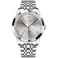 愛(ài)琴鳥(niǎo)瑞士認證手表男士石英表 情侶一對表防水商務(wù)名表 送情人節禮物 銀殼灰面-男款