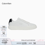 Calvin KleinJeans【七夕禮物】25秋季男士ck皮革拼接休閑板鞋小白鞋YM01344 01W-白色/黑色 42