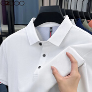 G2000中年短袖T恤男士翻領(lǐng)商務(wù)夏季珠地棉透氣網(wǎng)眼休閑半袖純棉polo衫 8270020白色 165/105/M/48推薦100-120 均碼
