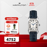 漢米爾頓（Hamilton） 漢密爾頓瑞士手表方形女表美國經(jīng)典伯頓藍色復(fù)古方表禮物 H13321611 藍色皮帶 23.5*27.4