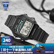 卡西歐（CASIO） 男表女表卡西歐手表男女情侶表學(xué)生時(shí)尚運動(dòng)表太陽(yáng)能雙顯電子表 WS-1600H-8AVPF銀河灰 10年電量