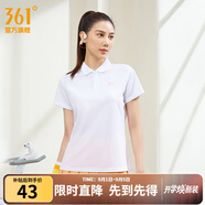 361°運動(dòng)翻領(lǐng)t恤2025年春夏季新款休閑透氣短袖情侶POLO衫開(kāi)學(xué)季 【女款】本白 L