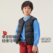 紅豆童裝90絨兒童羽絨服無袖外套2025秋冬新品男女童寶寶保暖輕薄馬甲 黑色 120 cm