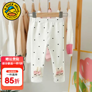 G.DUCKKIDS小黃鴨兒童打底褲女童連褲襪嬰兒褲襪春秋外穿長褲女孩寶寶打底襪 白色點點兔 80 尺碼6-12月【75-85cm】