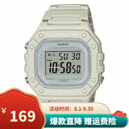 卡西歐（CASIO）男表小方塊電子表 運(yùn)動(dòng)手表學(xué)生手表 多功能防水男士手表 方塊奶油白W-218HC-8A